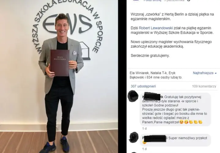 Kompletna edukacja Roberta Lewandowskiego: od podstawówki po studia